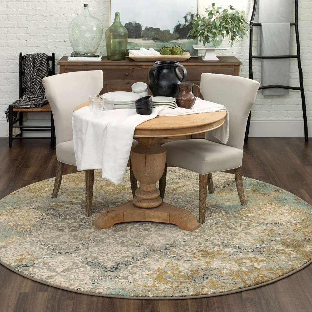 Karastan - Touchstone Moy Willow Grey 8 x 8 Area Rug - 90945-90075-R096-IP veiw 4