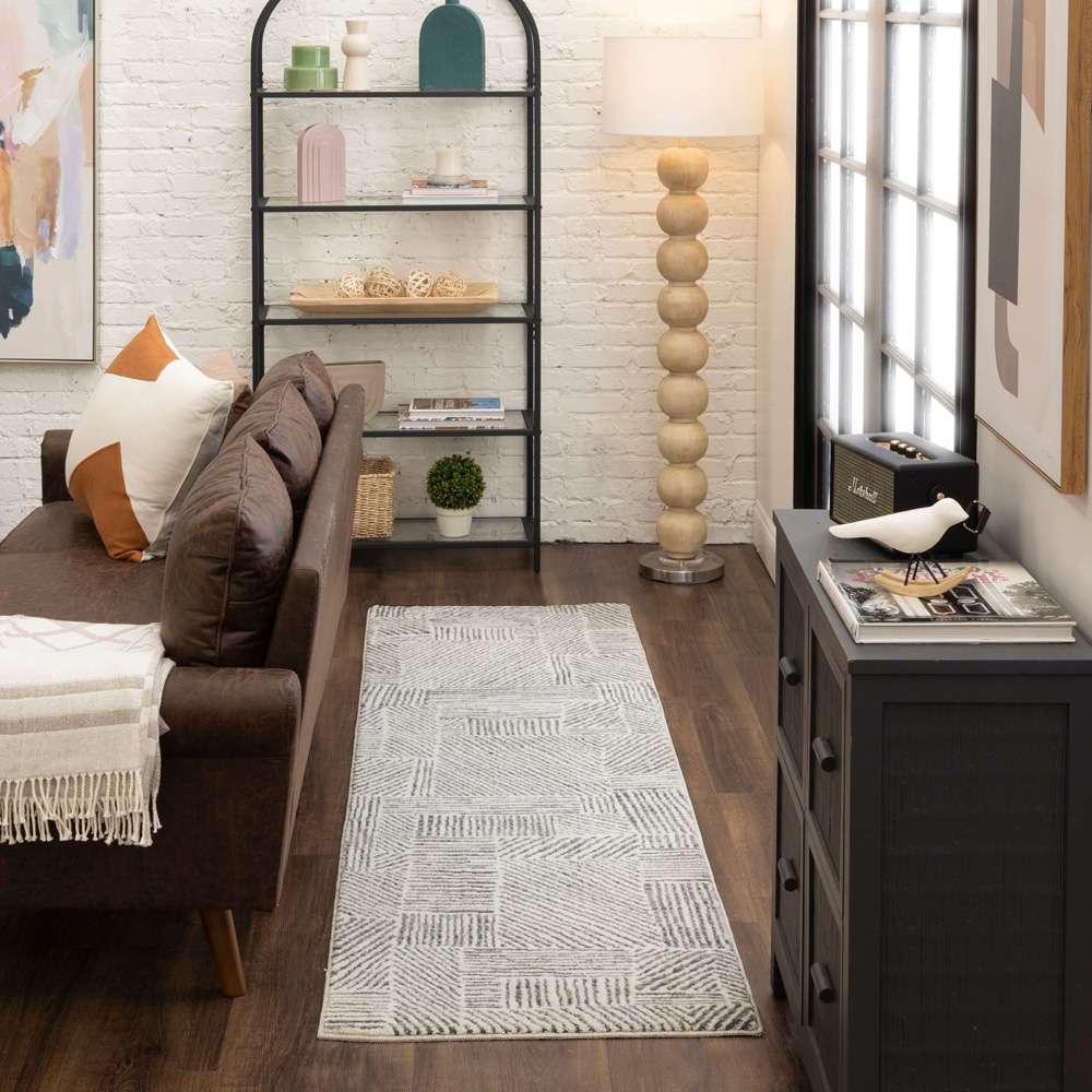 Karastan - Vanguard by Drew & Jonathan Home Minoan Frost Grey 2 4in x 7 10in Area Rug - 92365-4545-028094-DJ veiw 5