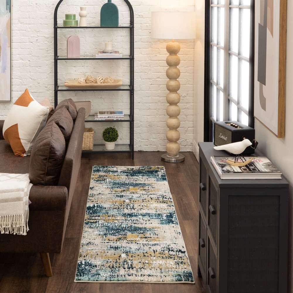 Karastan - Vanguard by Drew & Jonathan Home Placid Majolica Blue 2 4in x 7 10in Area Rug - 92361-50150-028094-DJ veiw 5