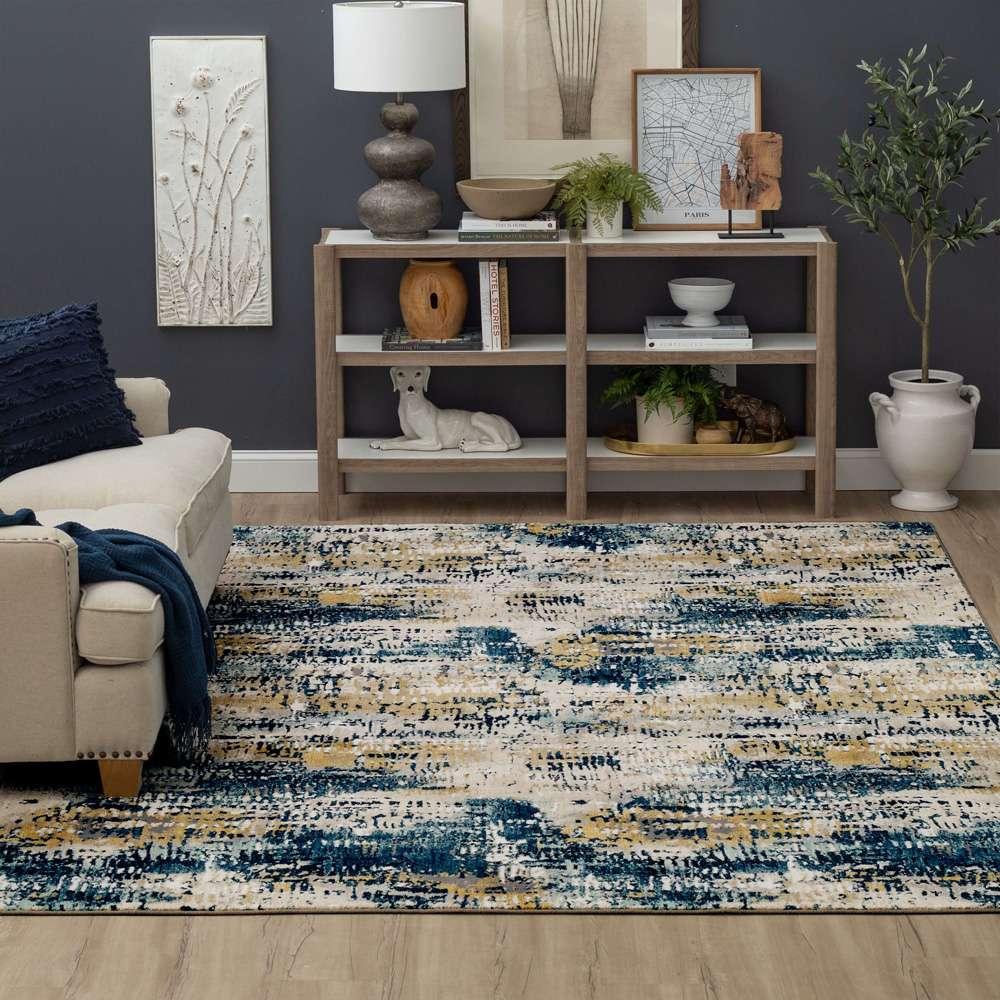 Karastan - Vanguard by Drew & Jonathan Home Placid Majolica Blue 8 x 11 Area Rug - 92361-50150-096132-DJ veiw 4