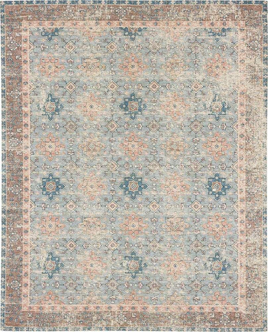 Karastan - Zula Hazega Blue/rose 2 4in x 8 Area Rug - R1177-530-028096-IP veiw 1