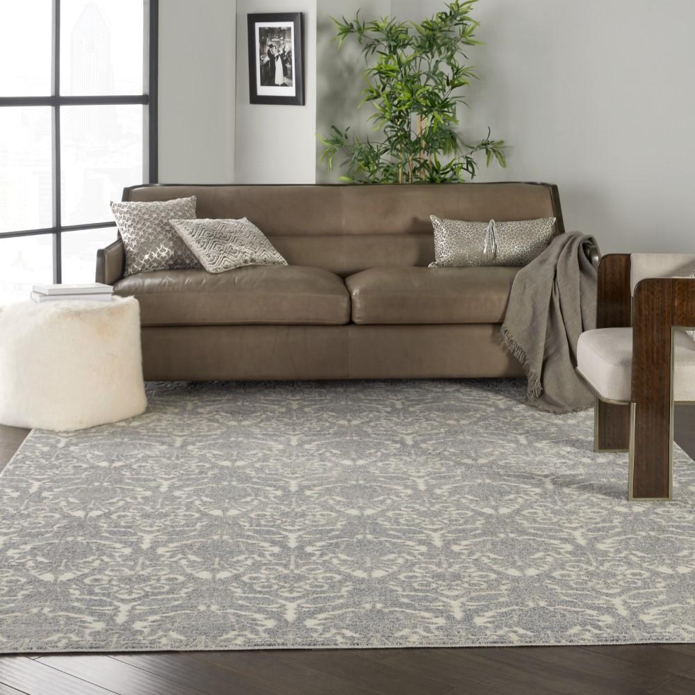 Kathy Ireland Home - Sahara KI390 Grey and Ivory 93in X 129in Oversized Rug - KI390-99446493231_CLOSEOUT veiw 2