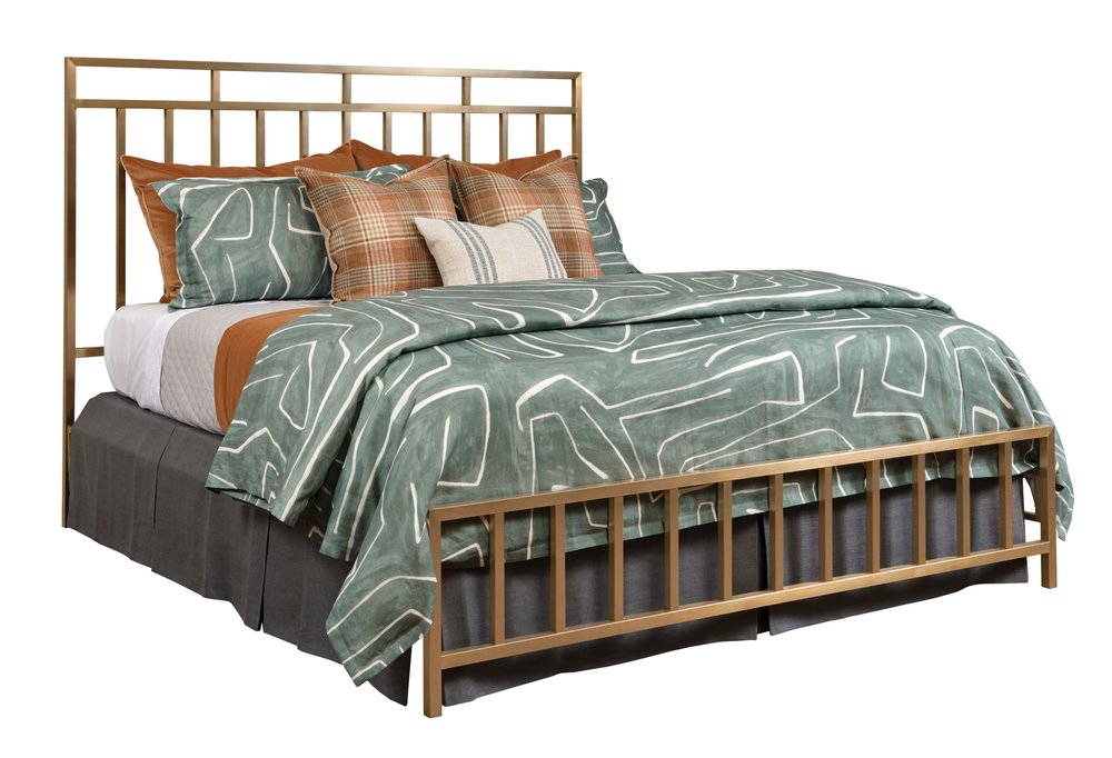 Kincaid Furniture - Acquisitions Brushed Gold Aspire Queen Metal Bed - 111-1519P view 1