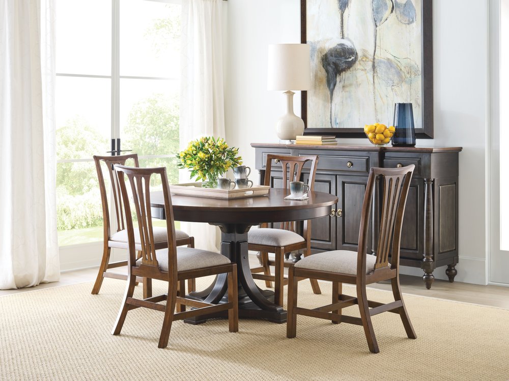 Kincaid Furniture - Bridgetown Bridgetown Black And Heritage Maple Bromefield Extendable Round Dining Table - 487-701BP view 8