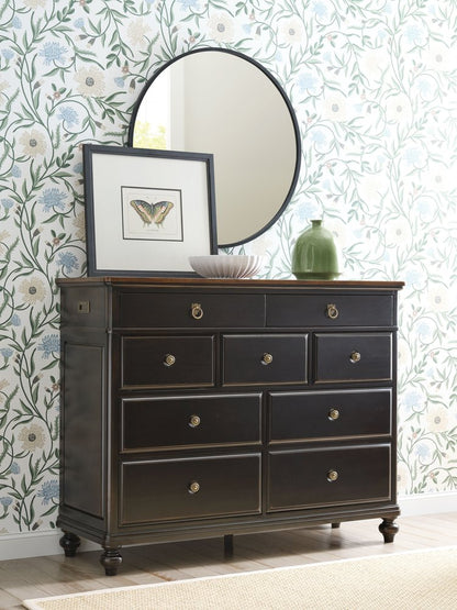 Kincaid Furniture - Bridgetown Bridgetown Black And Heritage Maple Harrison Bureau With Mirror - 487-210B020 view 2