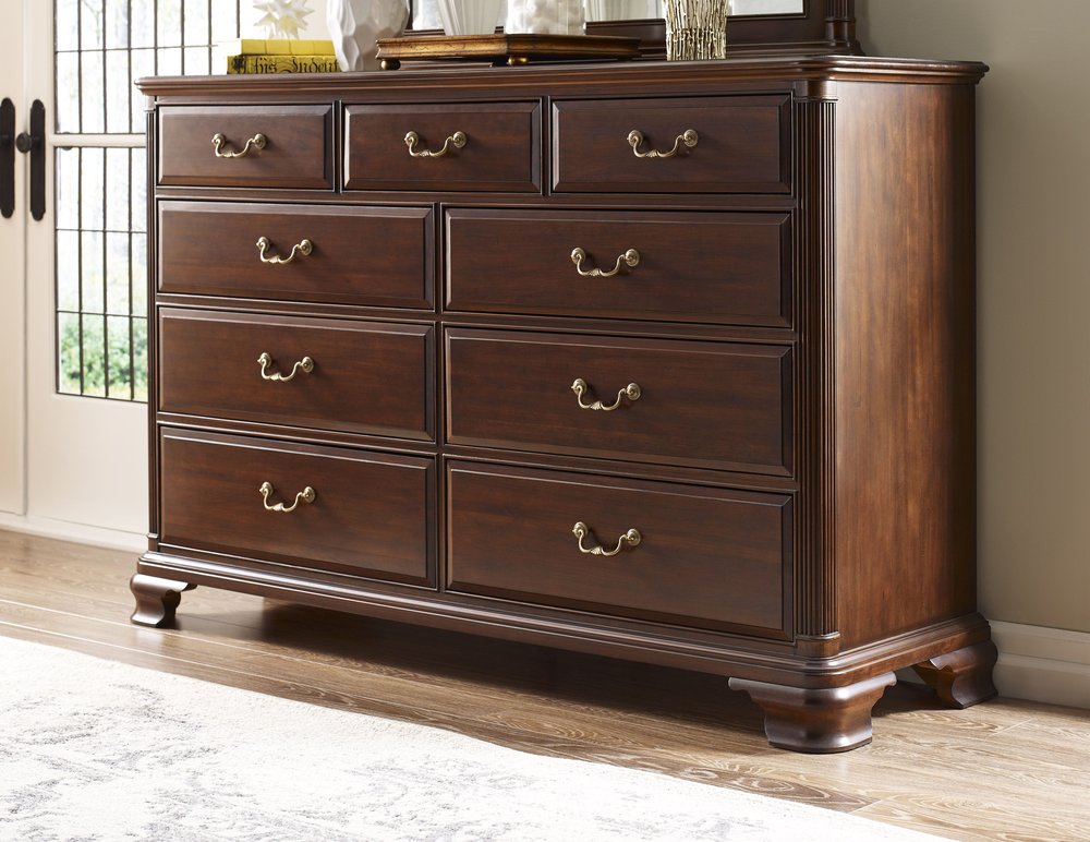 Kincaid Furniture - Hadleigh Classic Cherry Drawer Dresser With Landscape Mirror - 607-130020 view 2