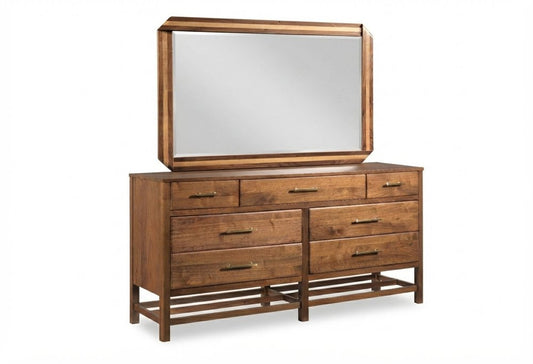 Kincaid Furniture - Monogram Walnut Wonderland Seven Drawer Dresser With Dornoch Mirror - 315-130040 view 1