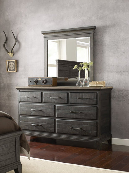 Kincaid Furniture - Plank Road Charcoal Farmstead Dresser With Jessup Mirror - 706-120C030C view 5