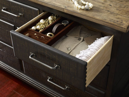 Kincaid Furniture - Plank Road Charcoal Farmstead Dresser With Jessup Mirror - 706-120C030C view 7