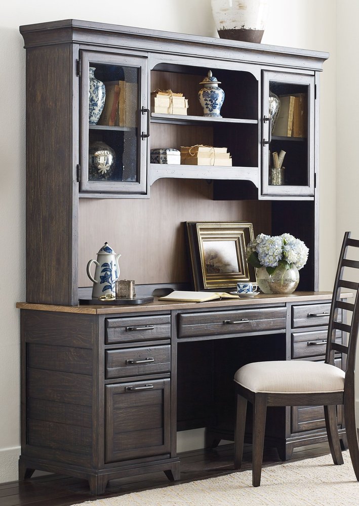 Kincaid Furniture - Plank Road Charcoal Farmstead Executive Credenza With Hutch - 706-942CP view 2