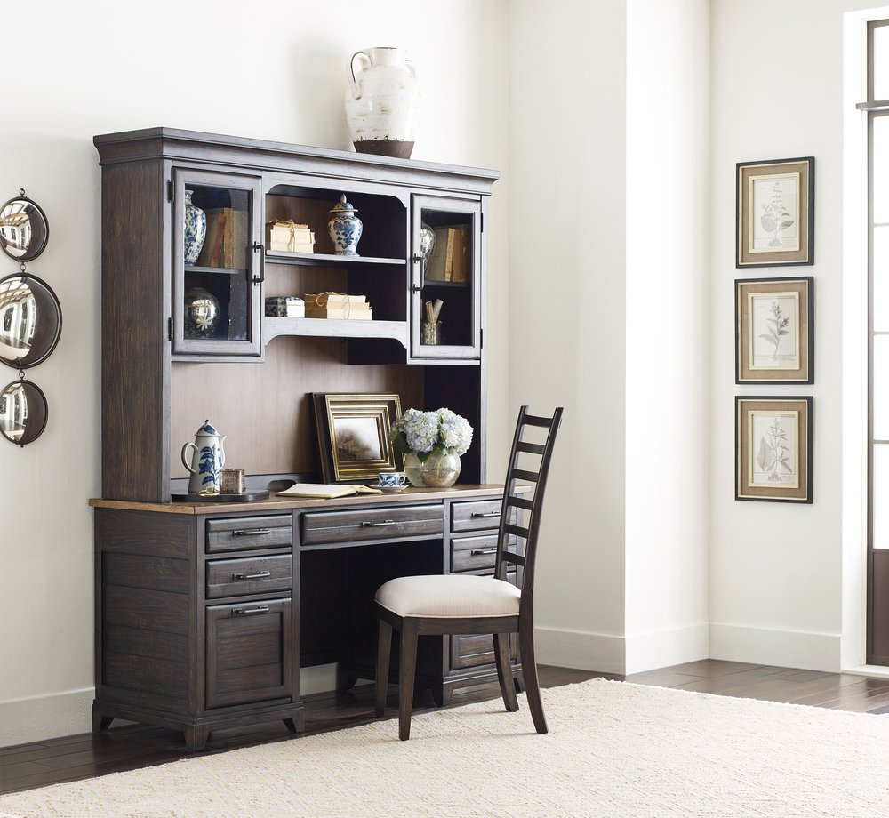 Kincaid Furniture - Plank Road Charcoal Farmstead Executive Credenza With Hutch - 706-942CP view 6