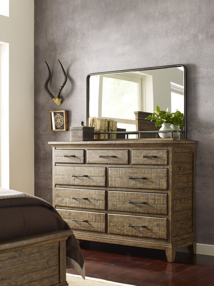 Kincaid Furniture - Plank Road Sandstone Westwood Bureau With Landscape Mirror - 706-131S040S view 5