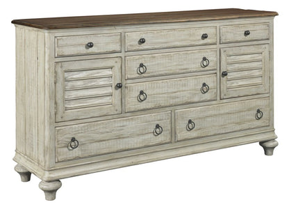 Kincaid Furniture - Weatherford Cornsilk Ellesmere Dresser With Landscape Mirror - 75-160114 view 3