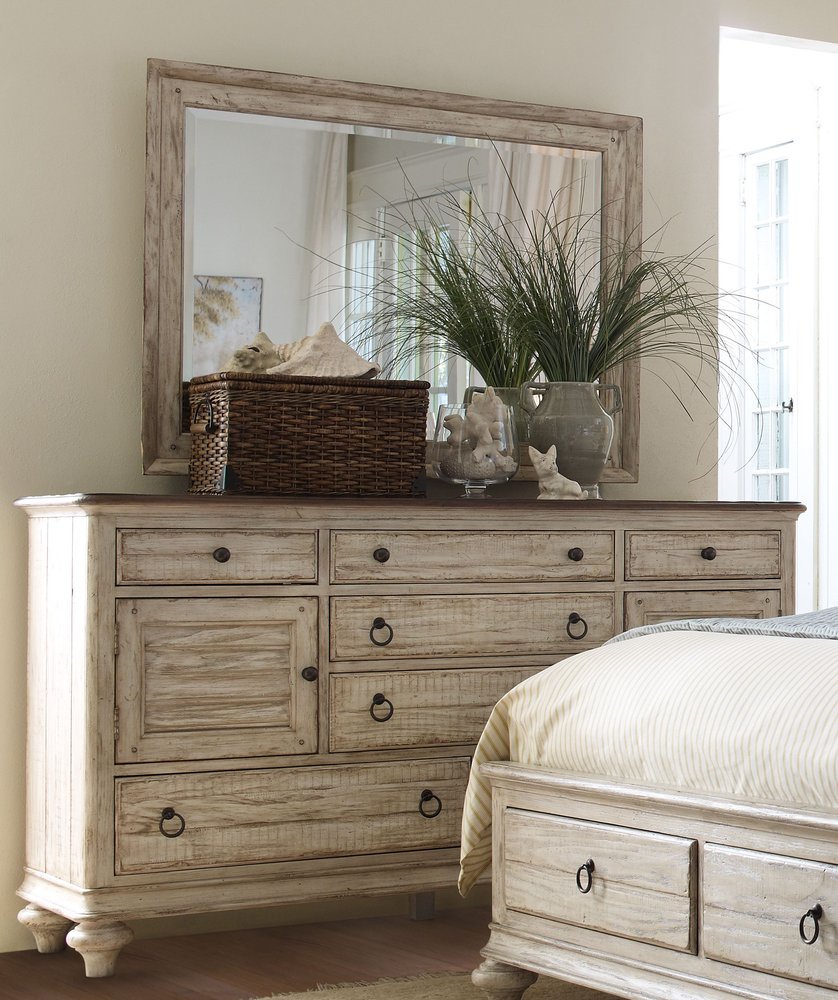 Kincaid Furniture - Weatherford Cornsilk Ellesmere Dresser With Landscape Mirror - 75-160114 view 5