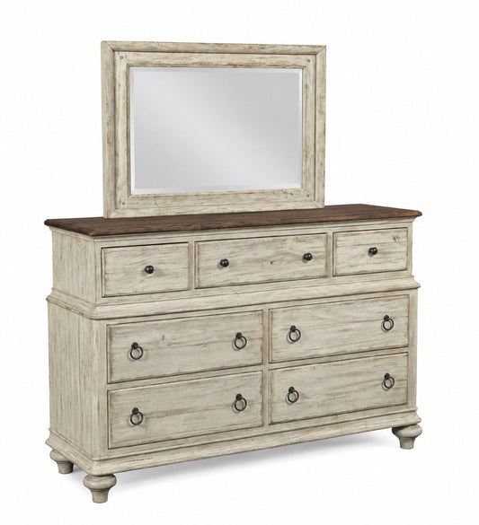 Kincaid Furniture - Weatherford Cornsilk Wellington Drawer Dresser With Landscape Mirror - 75-162114 view 1
