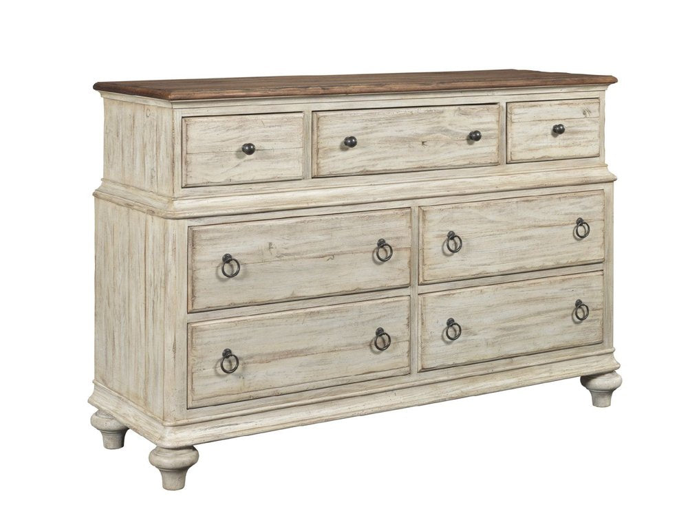 Kincaid Furniture - Weatherford Cornsilk Wellington Drawer Dresser With Landscape Mirror - 75-162114 view 3