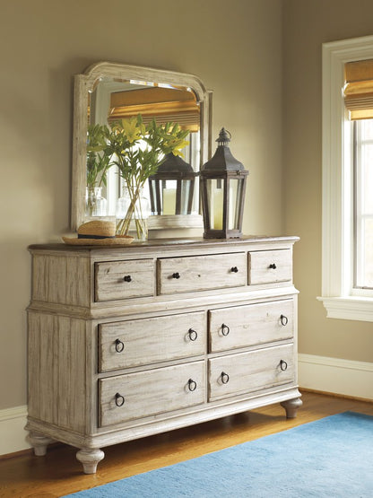 Kincaid Furniture - Weatherford Cornsilk Wellington Drawer Dresser With Landscape Mirror - 75-162114 view 5