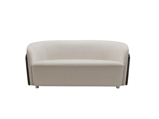 Klaussner Furniture - Elan - Imperio 2- Seater White Fabric Sofa With Golden Macassar Veneer Base - KLA-ELAN-ZSSF-1013-2P view 2