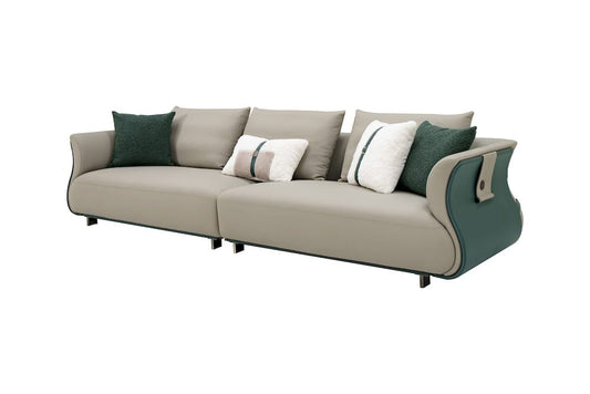 Klaussner Furniture - Elan - Reverie 4-Seater Beige Leather Sofa - KLA-ELAN-ZSSF-1003 view 1