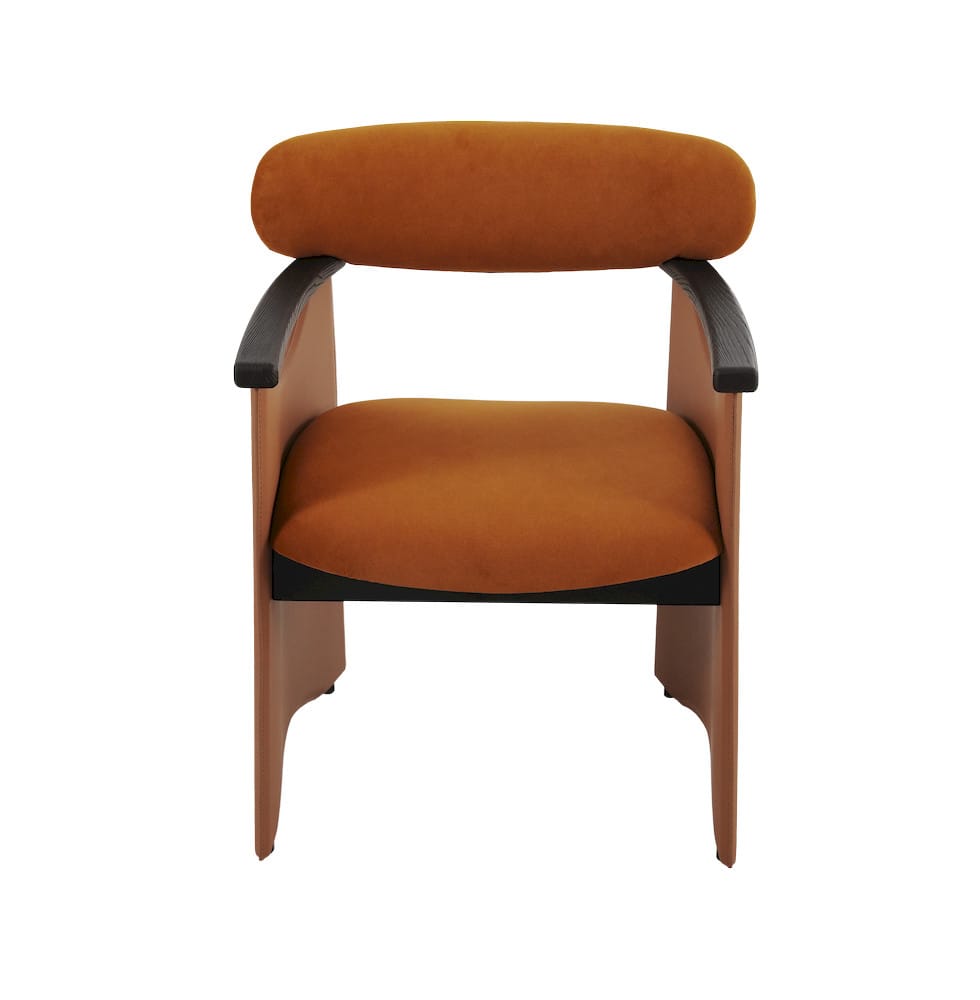 Klaussner Furniture - Elan - Velyx Dirty Orange Leather Arm Dining Chair - KLA-ELAN-B961 view 1