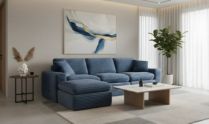 Klaussner Furniture - Everyday - Pacis 3-Seater Fabric Dark Blue Sofa - KLA-DAY-BC8137-LAR-E2183-16 view 3