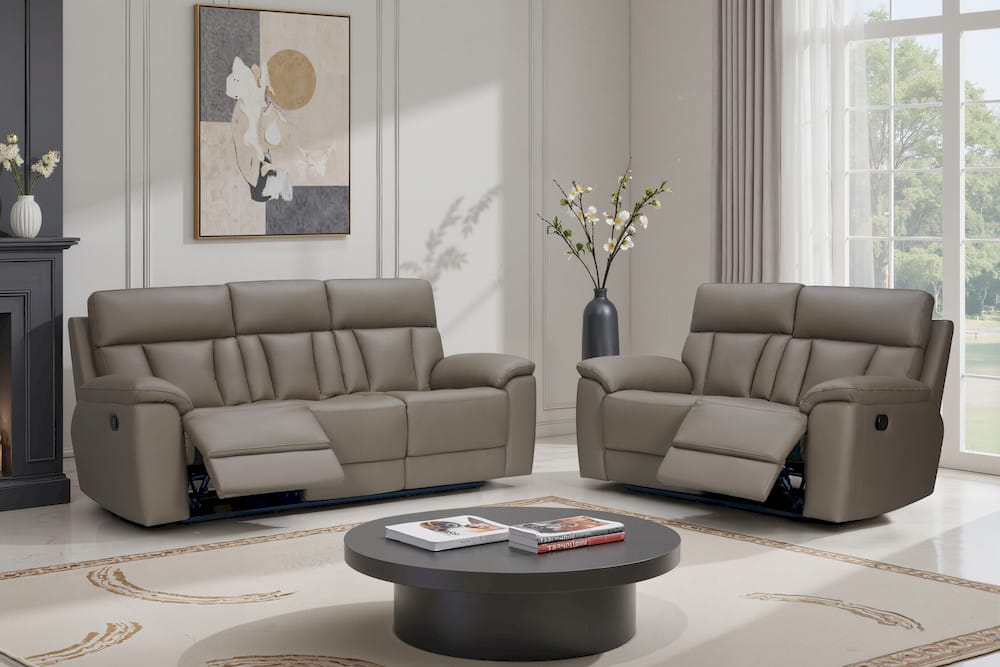Klaussner Furniture - Everyday - Raffinato Manual Reclining Leather Living Room Set (Sofa and Loveseat) - KLA-DAY-BC8066 view 1