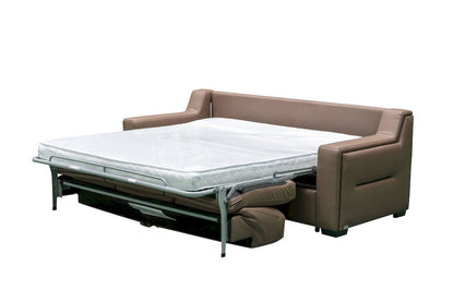 Klaussner Furniture - Skyline - Alaves Italian Leather Queen Sleeper Sofa - Luxury Overnight Collection - KLA-SKY-25117+3SB-N192BROWN view 3