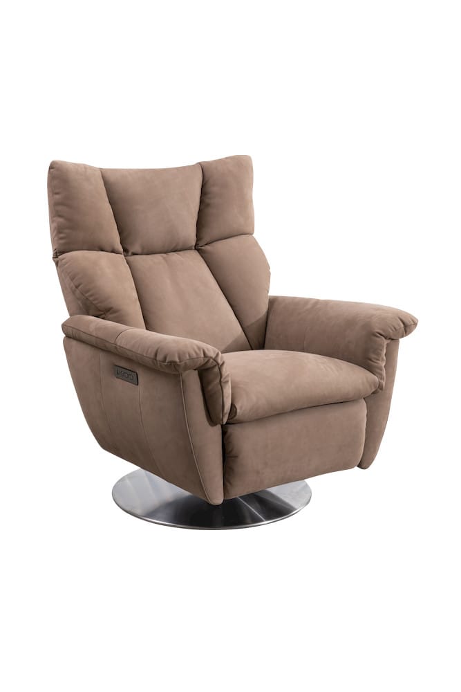 Klaussner Furniture - Skyline - Alessandro Double Power Leather Swivel Chair - KLA-SKY-SH306+1RGSP2-NS87ORANGE view 1