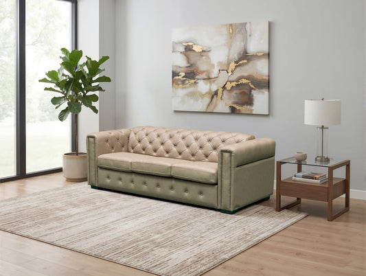 Klaussner Furniture - Skyline - Callas Italian Leather Queen Sleeper Sofa - Luxury Overnight Collection - KLA-SKY-25116+3SB-N808BEIGE view 1
