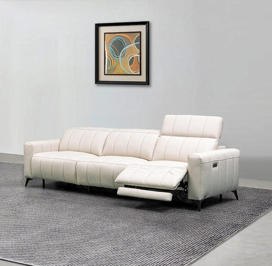 Klaussner Furniture - Skyline - Capri Beige 3 Seater Power Reclining Sofa With Adjustable Headrest view 1