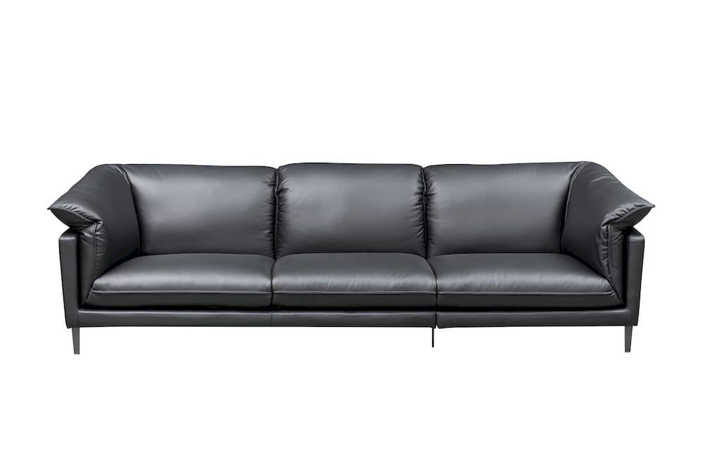 Klaussner Furniture - Skyline - Dolce 3 Seater Stationary Leather Sofa In Black - KLA-SKY-F011+L2.5P+R1.5P-R22BLACK view 1