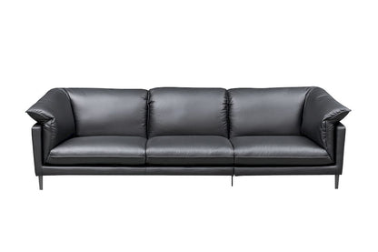 Klaussner Furniture - Skyline - Dolce 3 Seater Stationary Leather Sofa In Black - KLA-SKY-F011+L2.5P+R1.5P-R22BLACK view 1