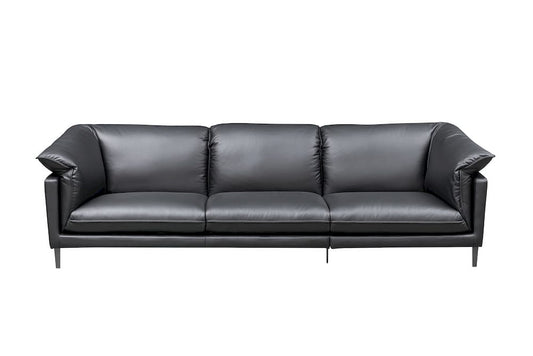 Klaussner Furniture - Skyline - Dolce 3 Seater Stationary Leather Sofa In Black - KLA-SKY-F011+L2.5P+R1.5P-R22BLACK view 1
