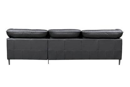 Klaussner Furniture - Skyline - Dolce 3 Seater Stationary Leather Sofa In Black - KLA-SKY-F011+L2.5P+R1.5P-R22BLACK view 3