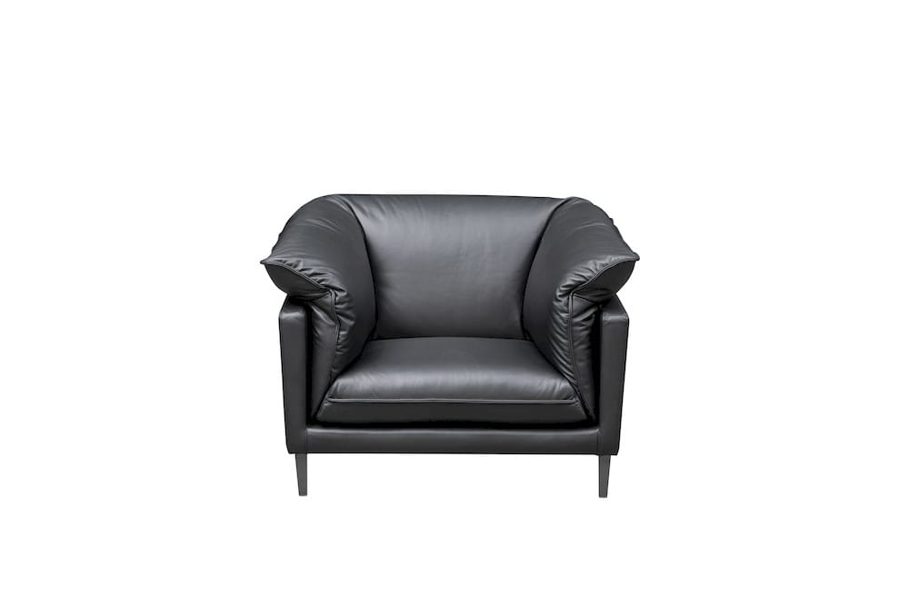 Klaussner Furniture - Skyline - Dolce Stationary Black Leather Chair With Cushion Arms - KLA-SKY-F011+1.25P-R22BLACK view 2