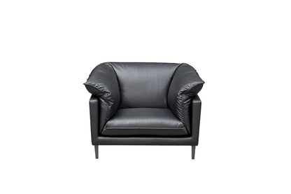 Klaussner Furniture - Skyline - Dolce Stationary Black Leather Chair With Cushion Arms - KLA-SKY-F011+1.25P-R22BLACK view 2