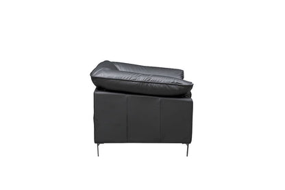 Klaussner Furniture - Skyline - Dolce Stationary Black Leather Chair With Cushion Arms - KLA-SKY-F011+1.25P-R22BLACK view 3