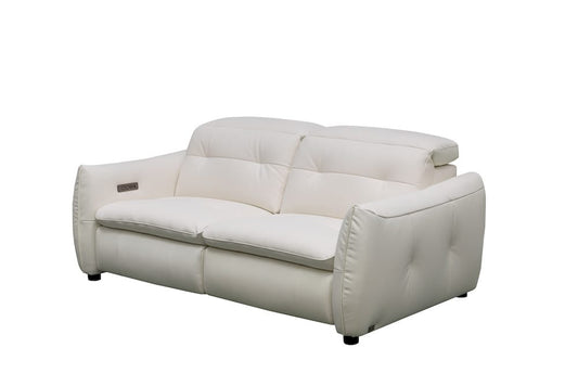 Klaussner Furniture - Skyline - Double Power Reclining Loveseat In A4 Series Leather Full Top N821 Pure White view 1