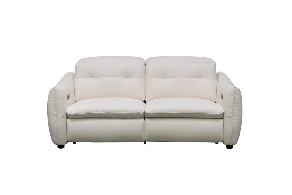 Klaussner Furniture - Skyline - Double Power Reclining Loveseat In A4 Series Leather Full Top N821 Pure White view 2
