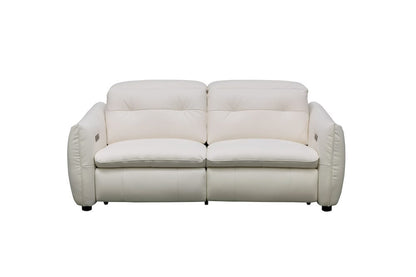 Klaussner Furniture - Skyline - Double Power Reclining Loveseat In A4 Series Leather Full Top N821 Pure White view 2