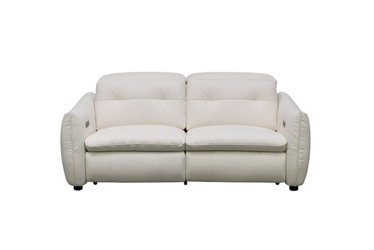 Klaussner Furniture - Skyline - Double Power Reclining Loveseat In A4 Series Leather Full Top N821 Pure White view 2