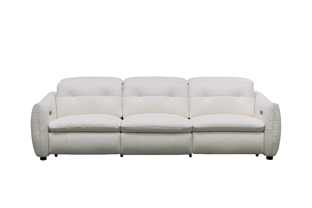 Klaussner Furniture - Skyline - Double Power Reclining Sofa In A4 Series Leather Full Top N821 Pure White view 2
