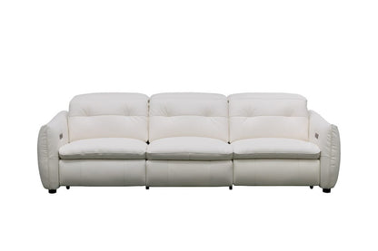 Klaussner Furniture - Skyline - Double Power Reclining Sofa In A4 Series Leather Full Top N821 Pure White view 2