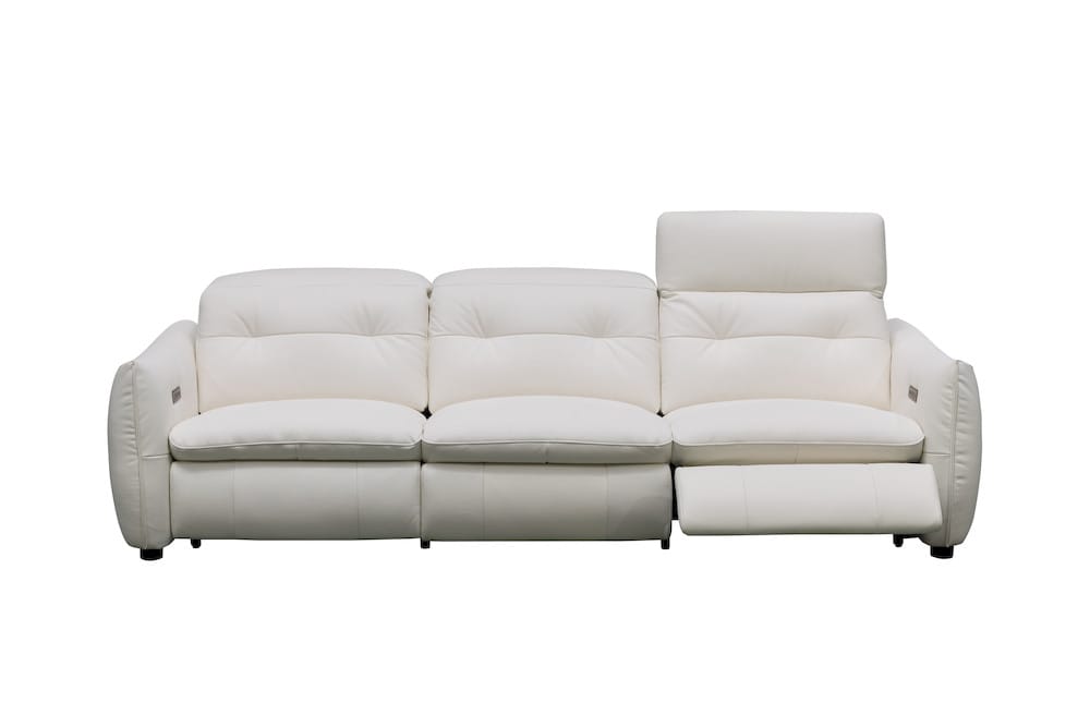 Klaussner Furniture - Skyline - Double Power Reclining Sofa In A4 Series Leather Full Top N821 Pure White view 3