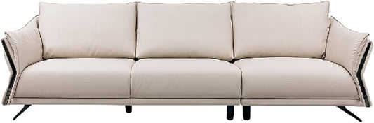 Klaussner Furniture - Skyline - Giada 3-Seater Leather Sofa With Attached Back Cushion - KLA-SKY-F2311+L2.5P+R1.5P-N808BEIGE view 2