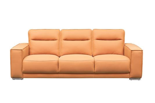 Klaussner Furniture - Skyline - Grazia 3-Seater Tufted Leather Sofa With Track Arms In Orange - KLA-SKY-GM530+3.25P-32004ORANGE view 2