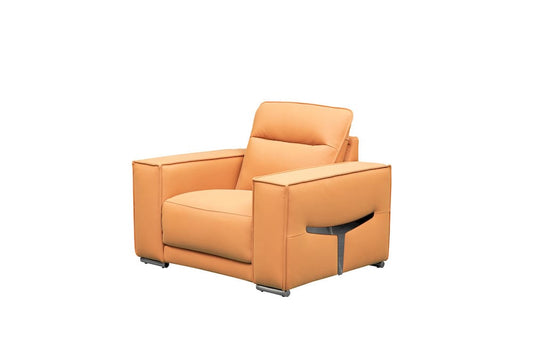 Klaussner Furniture - Skyline - Grazia Orange Leather Chair With Track Arms - KLA-SKY-GM530+1.25P-32004ORANGE view 1