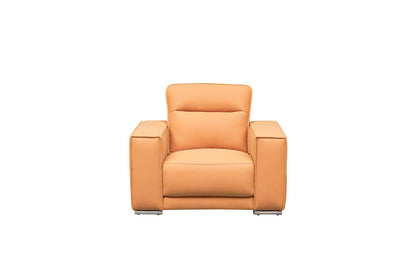 Klaussner Furniture - Skyline - Grazia Orange Leather Chair With Track Arms - KLA-SKY-GM530+1.25P-32004ORANGE view 2