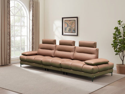 Klaussner Furniture - Skyline - Laf Chair, Armless Chair, Rafchair, 3 Headrests-Big Size In A5 Series Leather - Pvc R41-P Champagne Brown view 1