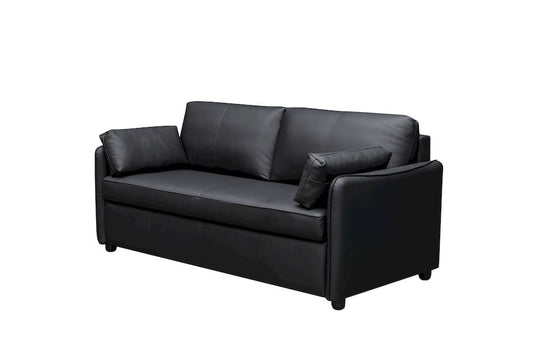 Klaussner Furniture - Skyline - Leather Smart Sleeper Sofa In Full With Memory Foam Mattress, Black - KLA-SKY-H2403+2SB-NS98BLACK view 1